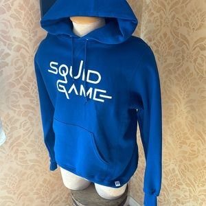 Squid game medium men’s blue pullover hoodie